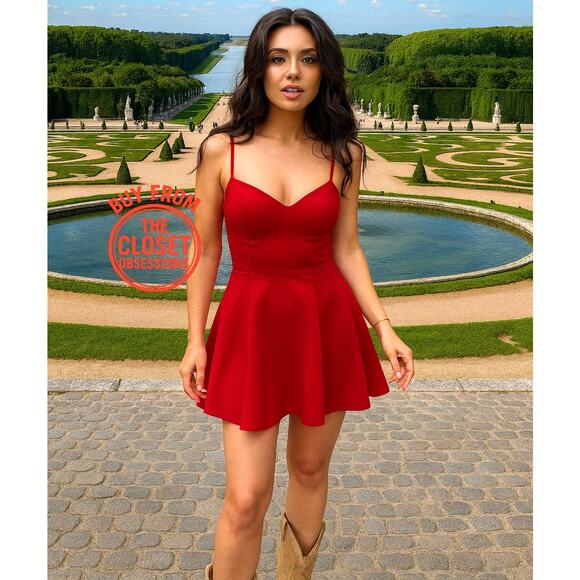 VIRAL RED DRESS!!! ZARA A-Line Short Dress NWT - Picture 1 of 17